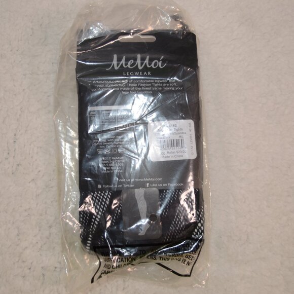 MeMoi NWT Zebra patterned fishnet tights, size M/L - Picture 2 of 2